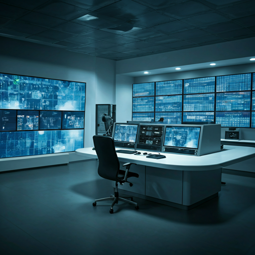 Modern newsroom